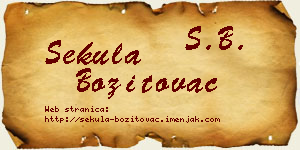 Sekula Bozitovac vizit kartica